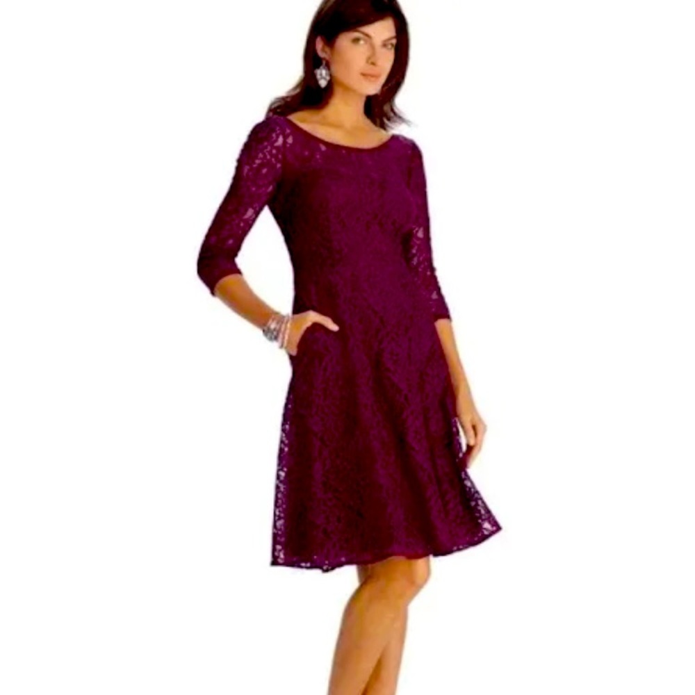 NWT WHBM purple plum lace dress size 6